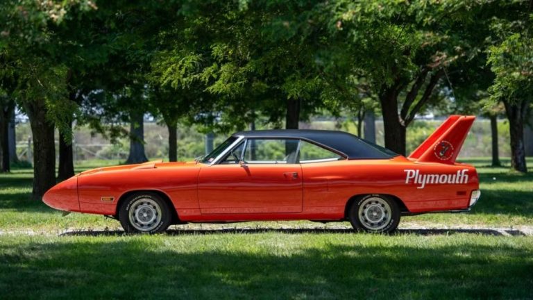 1970 Plymouth Road Runner Superbird with its iconic aerodynamic nose and towering rear wing