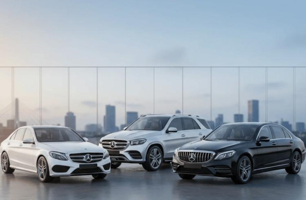 Luxury Mercedes lineup showcasing premium
