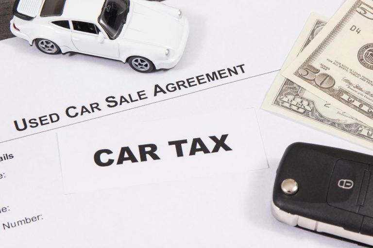 Car sales tax purchase paperwork