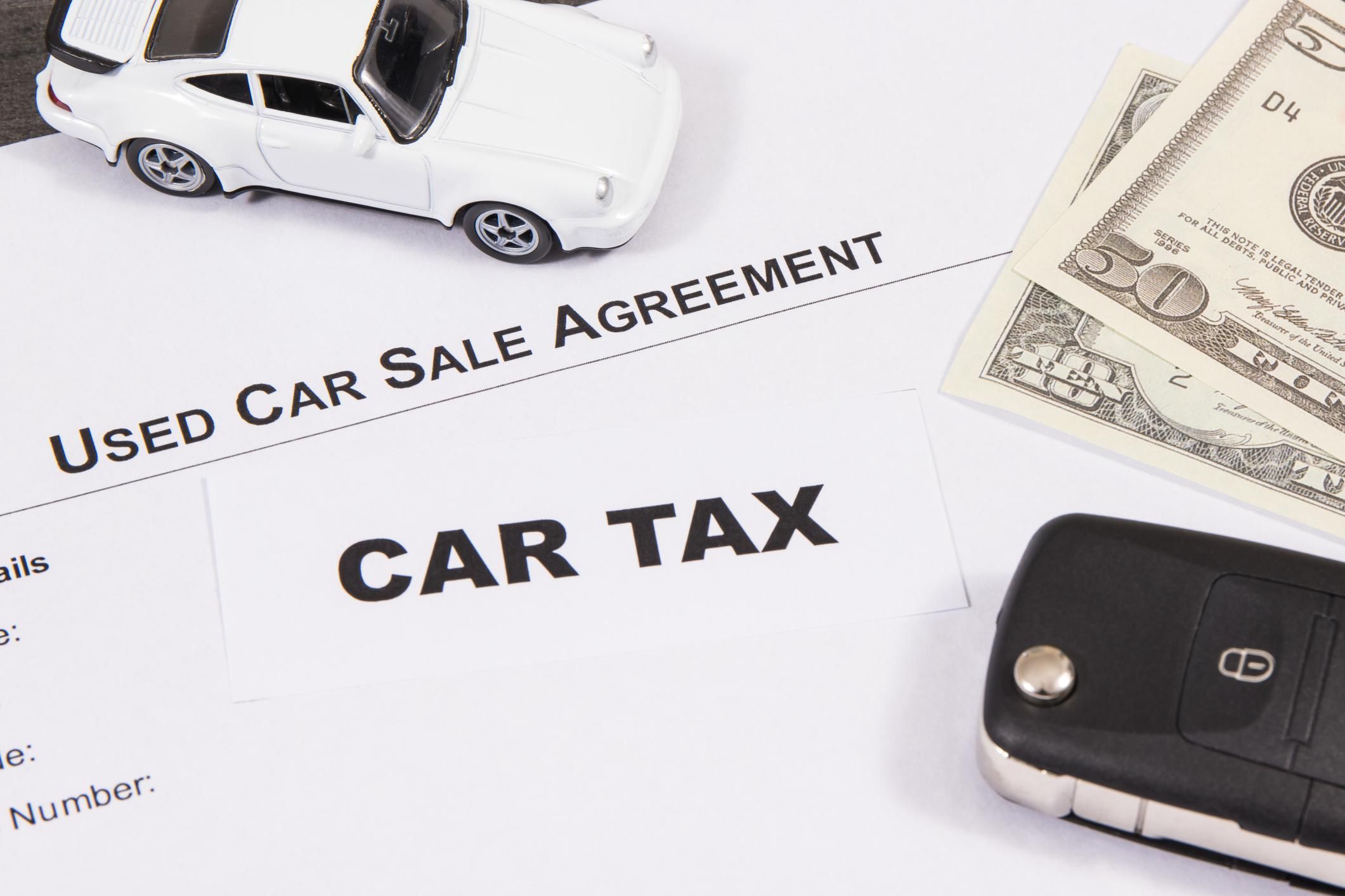 Car sales tax purchase paperwork