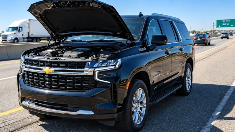 Chevrolet Tahoe Breakdown on Highway Shoulder
