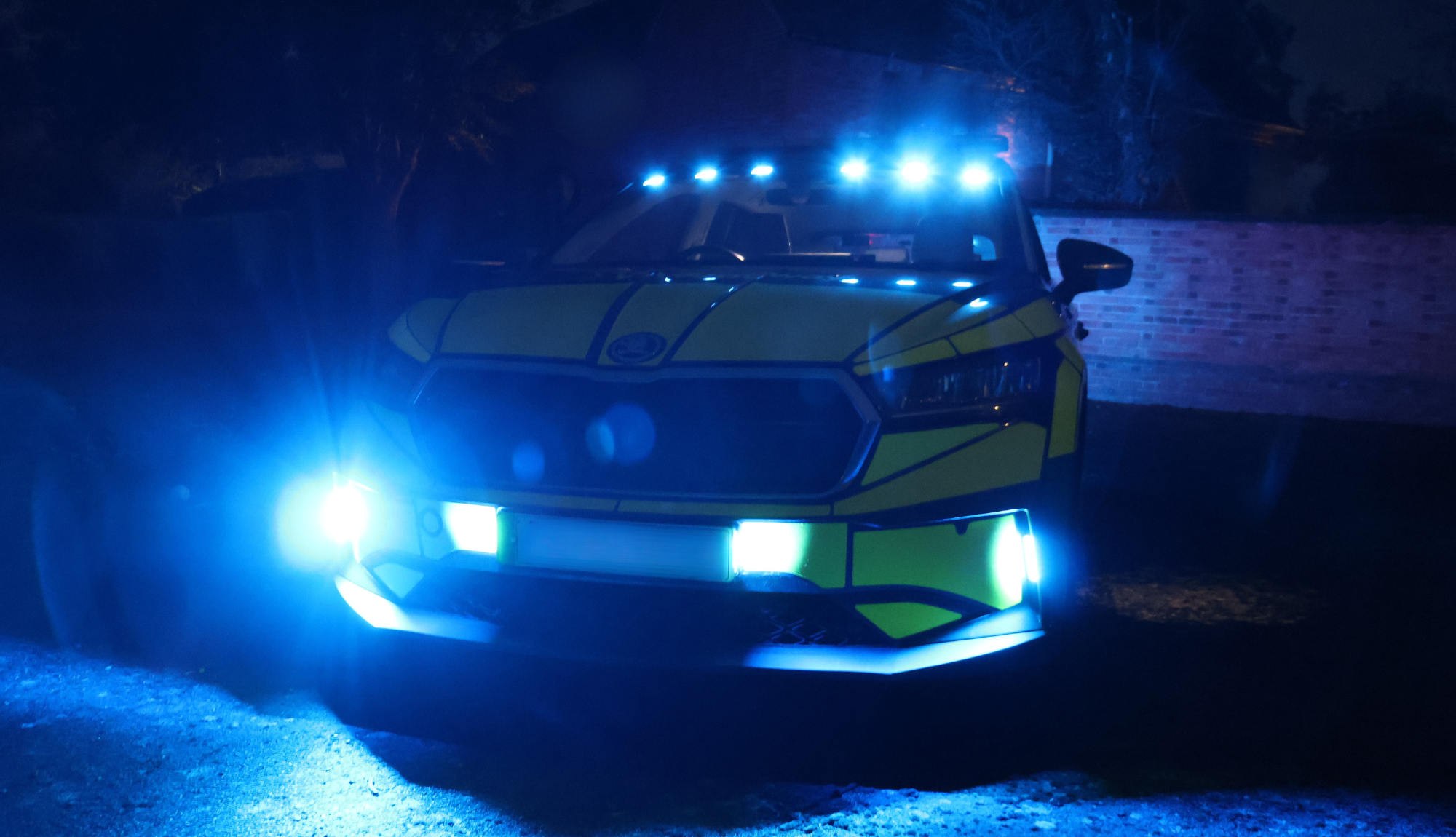 Blue Emergency-Style Lights