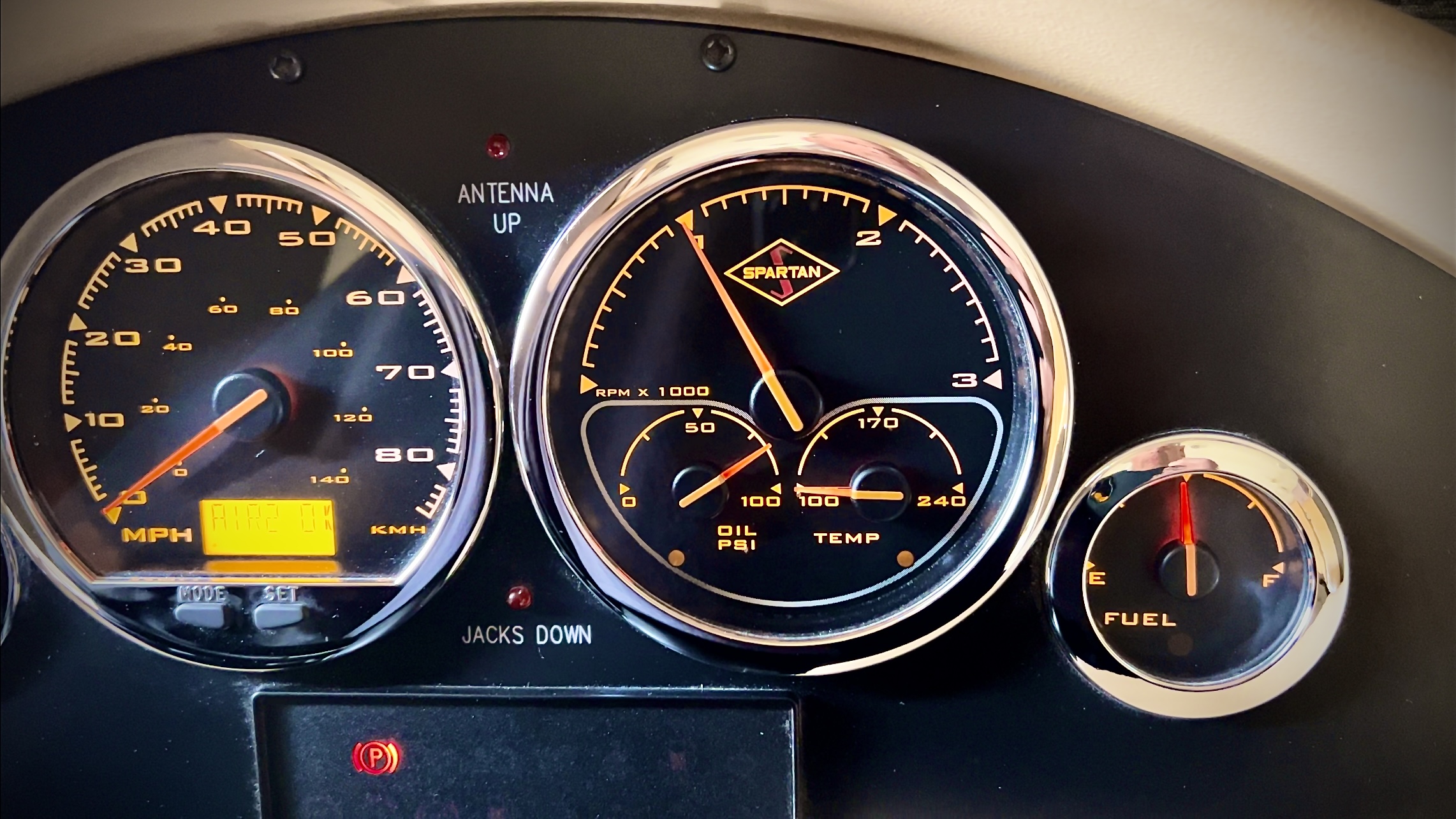 Dashboard gauges of a Lotus Esprit V8