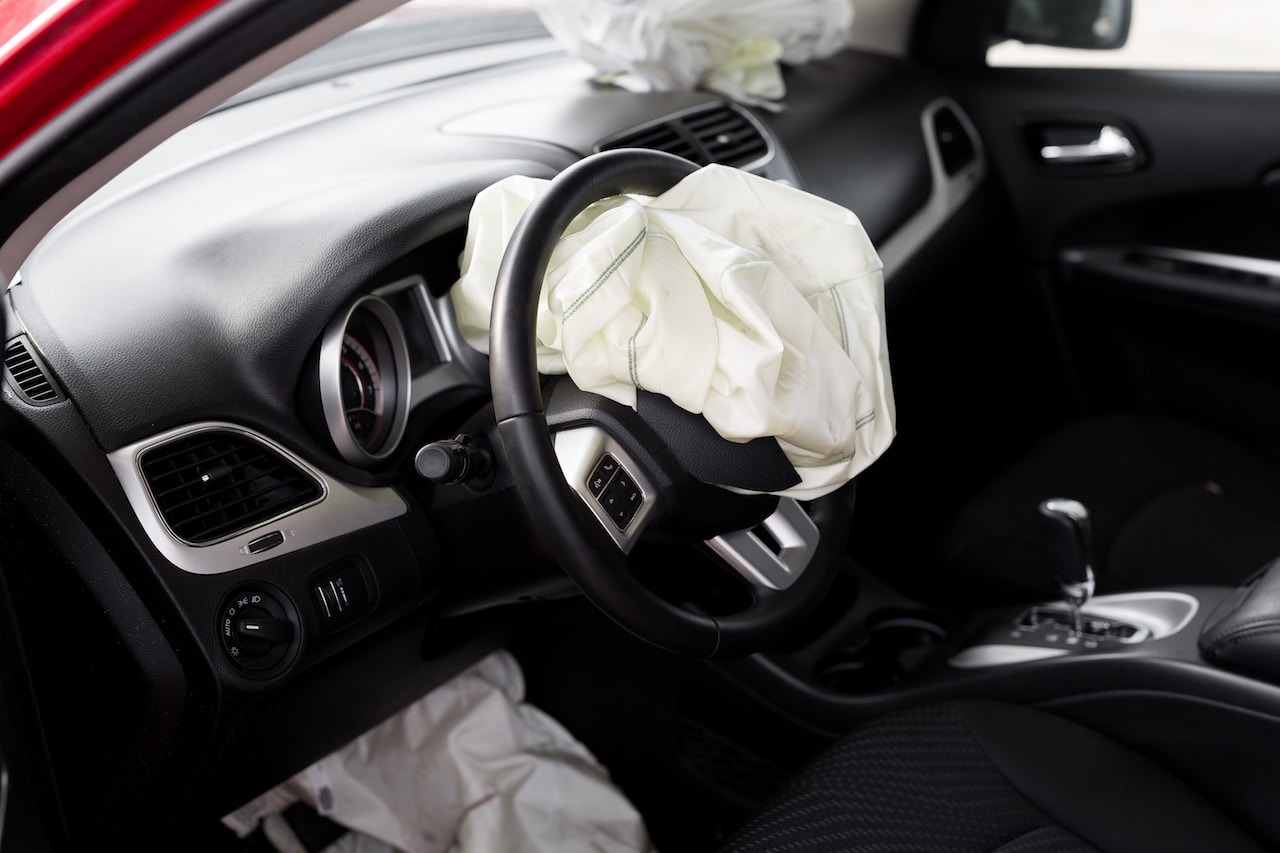 Deployed front airbag