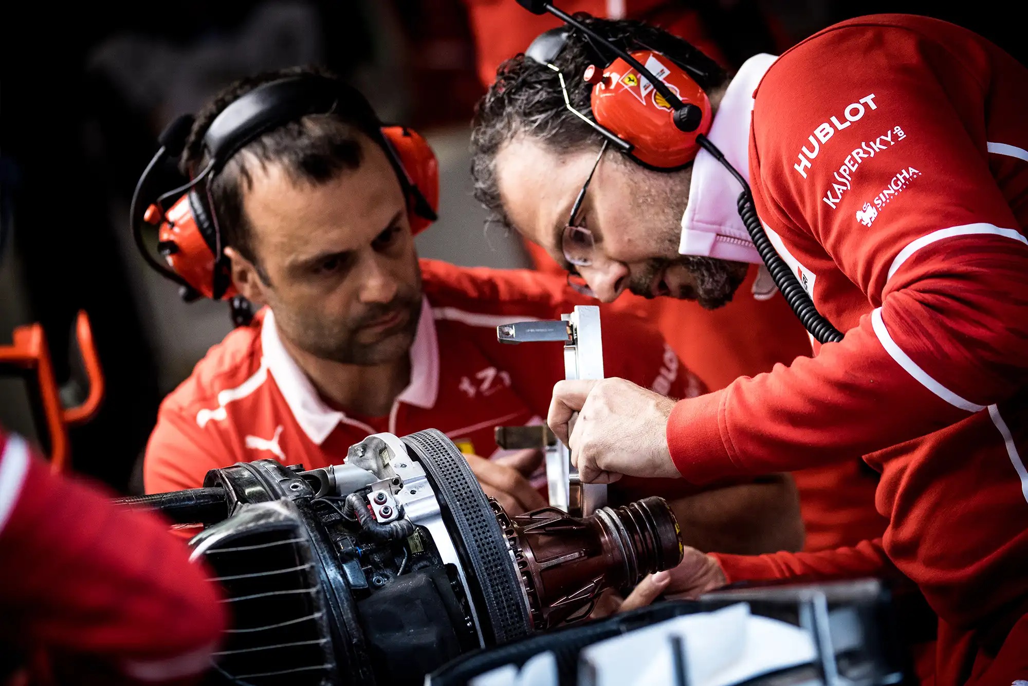 Ferrari engineers