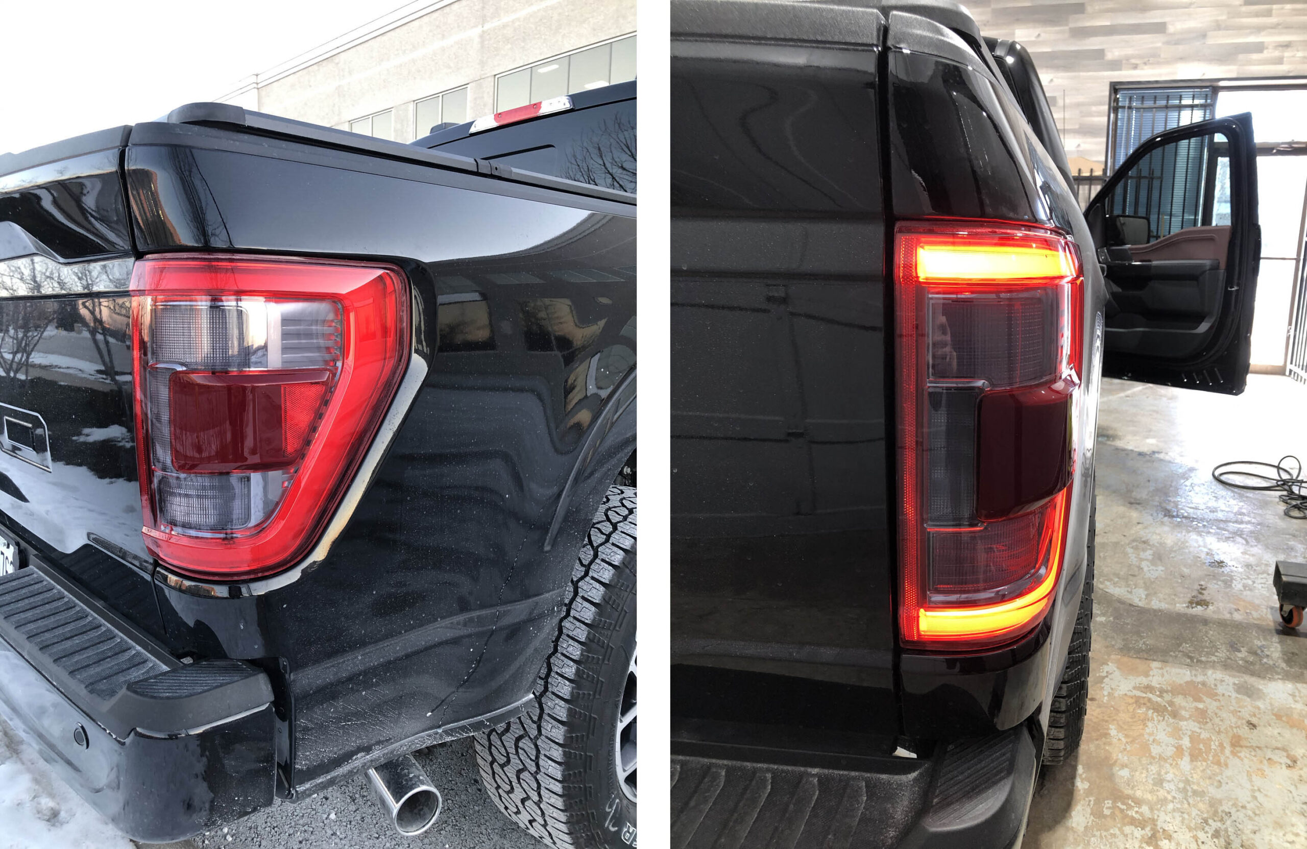 Ford F-150 with its taillights