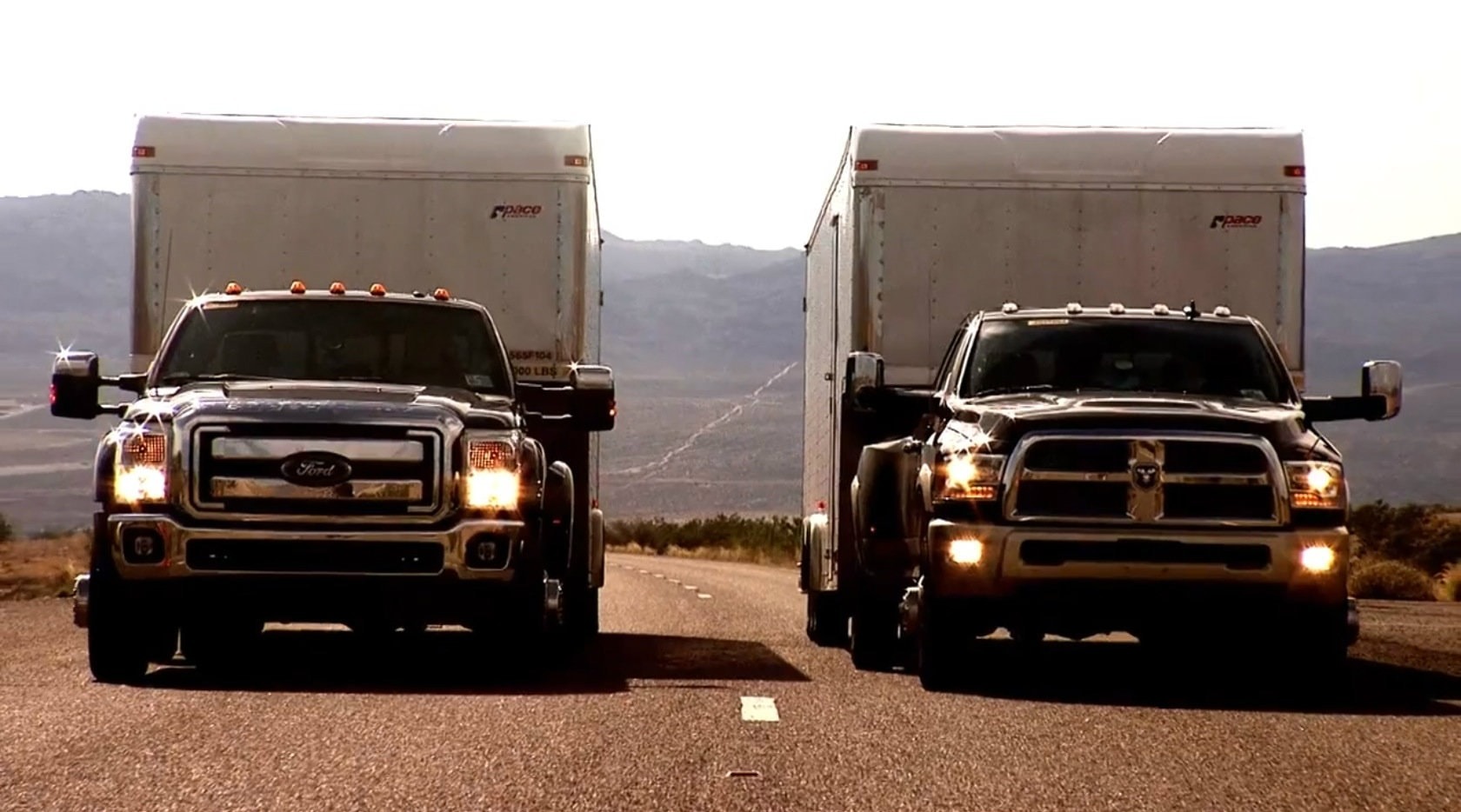 Ford F-350 Super Duty and a Ram 3500 HD