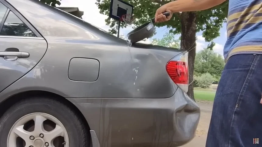 Hot Water to a Plastic Bumper Dent