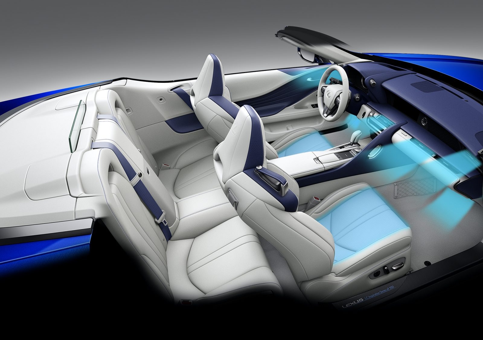 Luxurious interior of the Lexus LC 500 Convertible