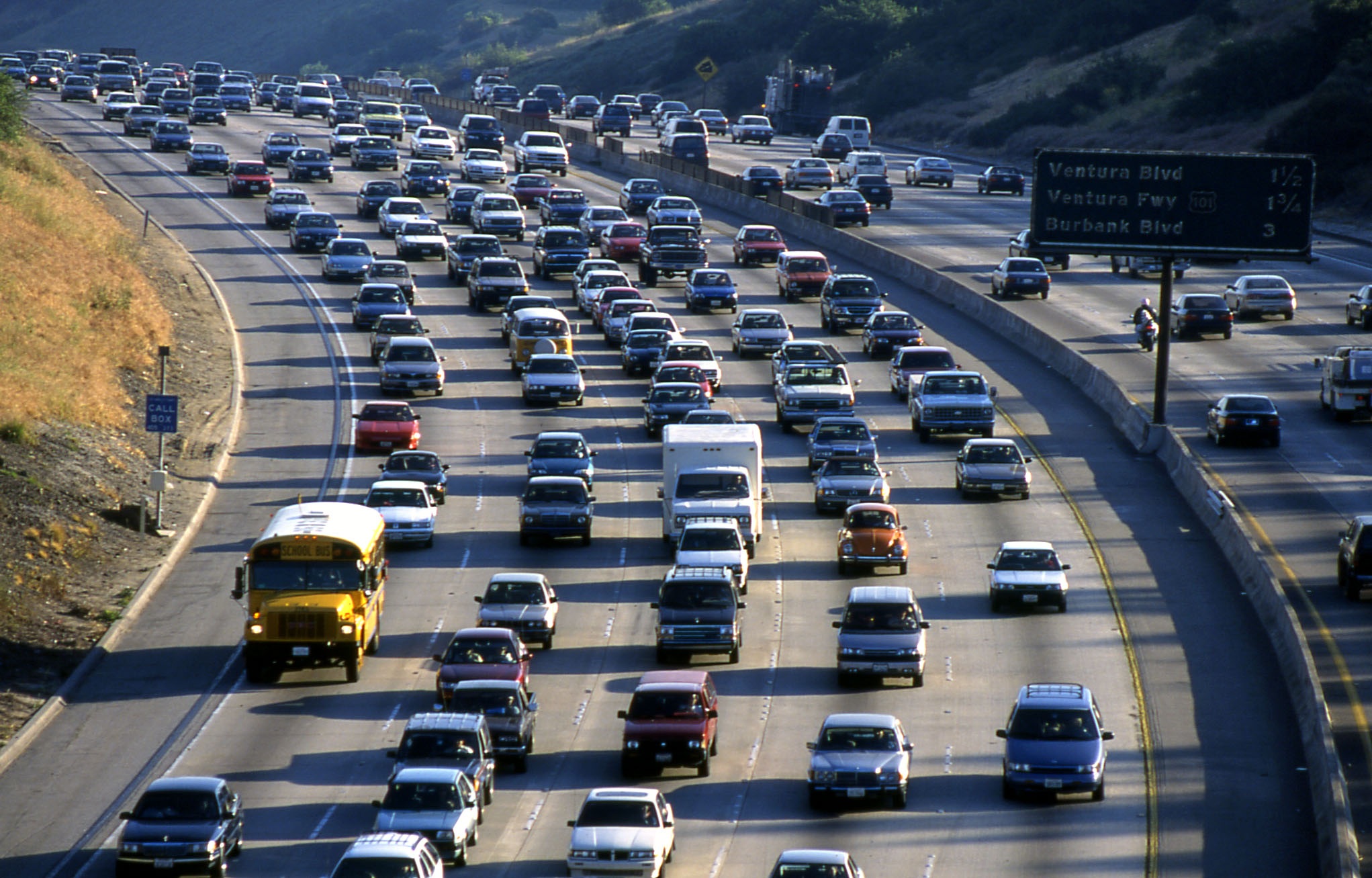 Multi-lane freeway in Los Angeles