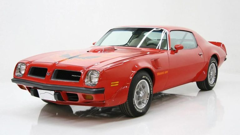 Red Pontiac Trans Am muscle car