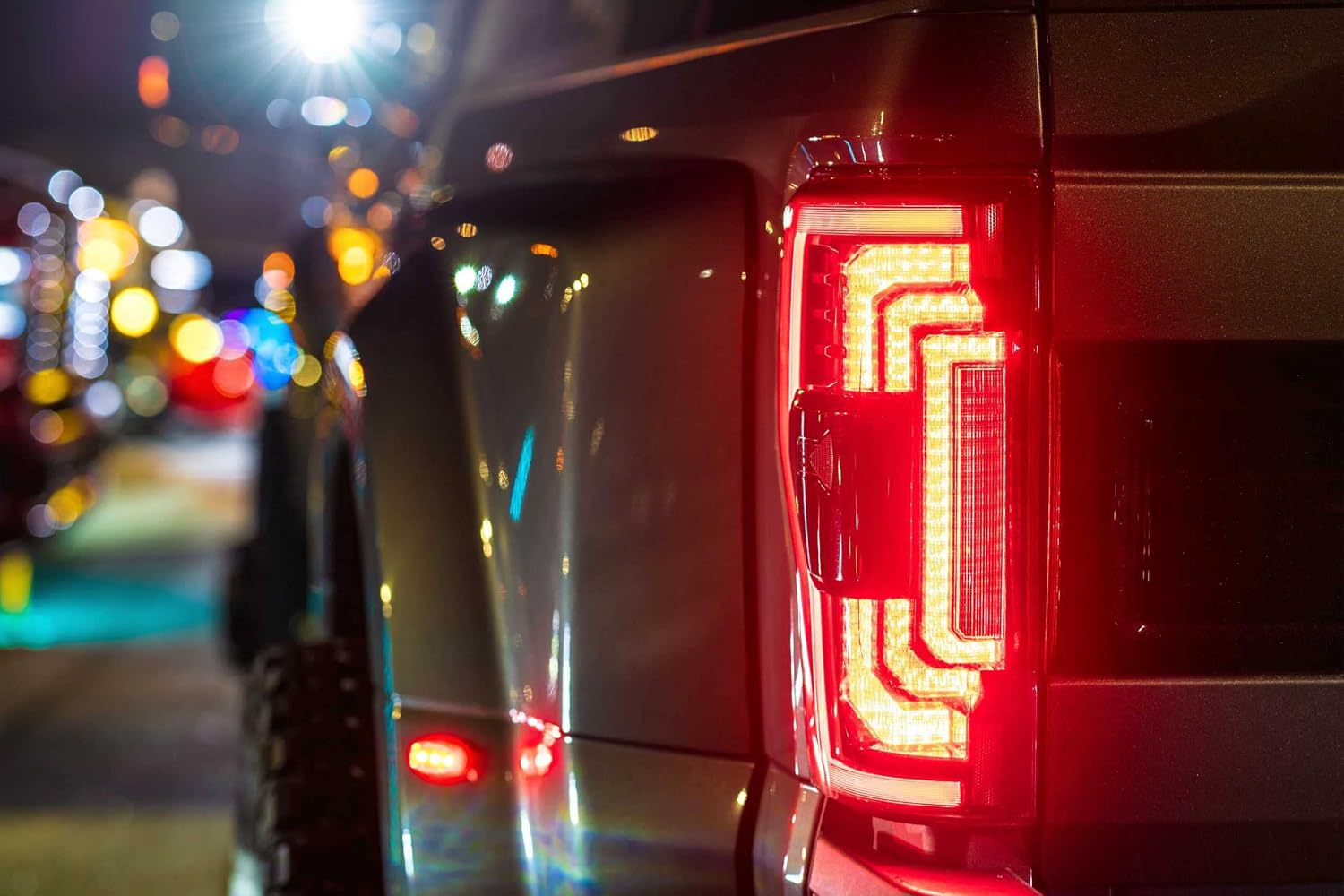 Red LED tail light design of the Morimoto XB LED Tail Lights