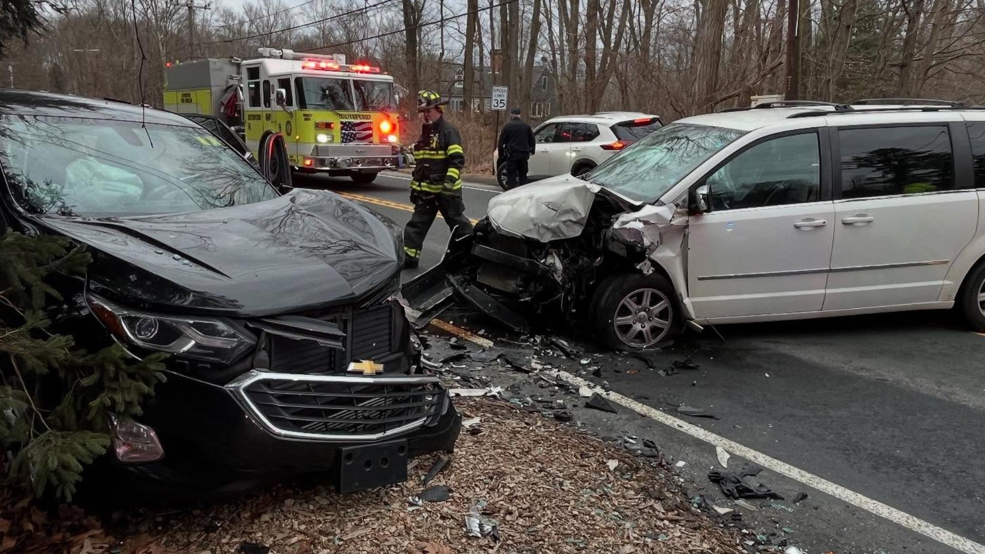 Scene of a severe head-on collision in Newtown