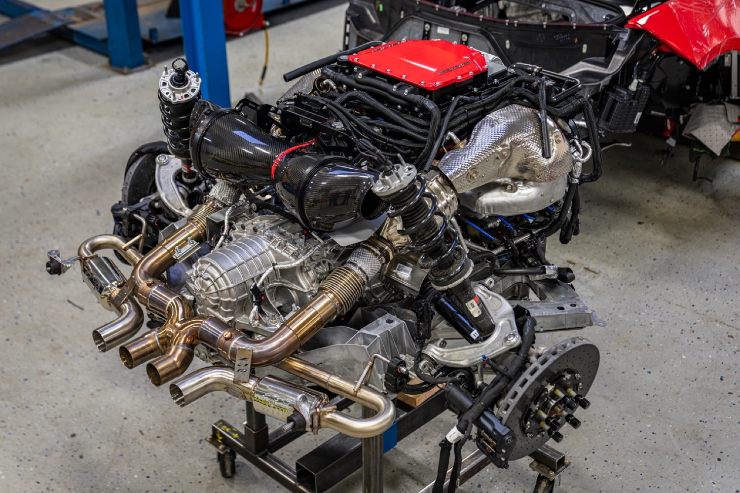 supercharged engine of the Lingenfelter C8 Corvette E-Ray