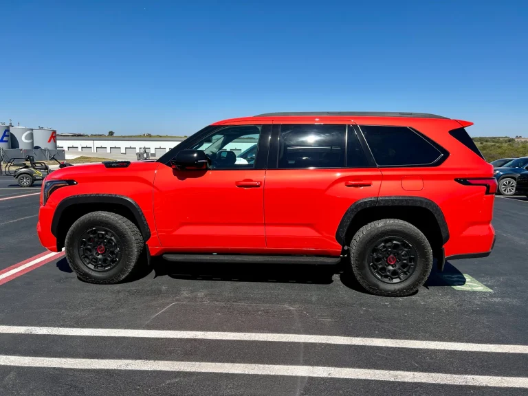 A Toyota Sequoia is standing in a parking lot