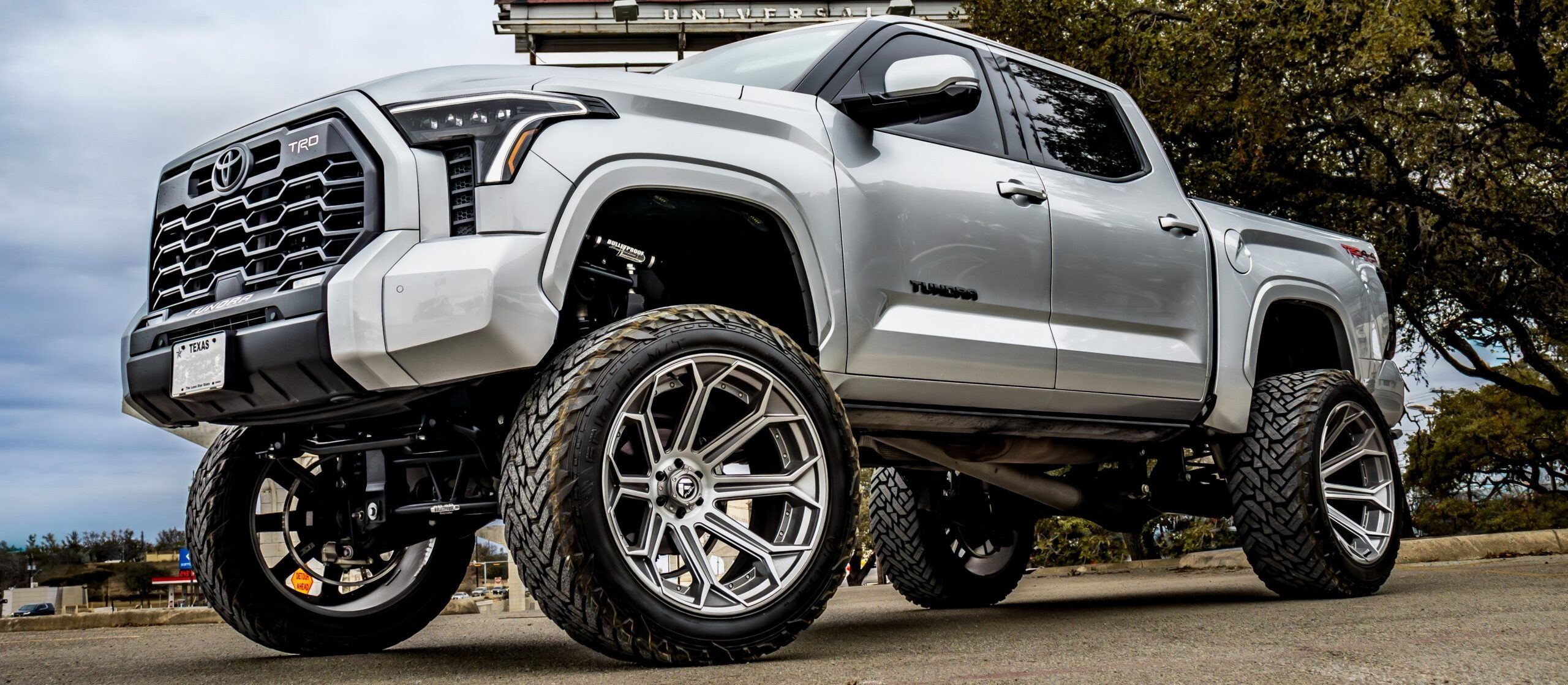 Toyota Tundra Platinum lifted to an extreme height