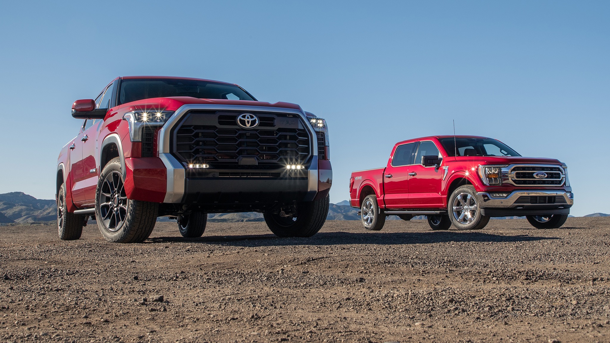 Toyota Tundra and a Ford F-150