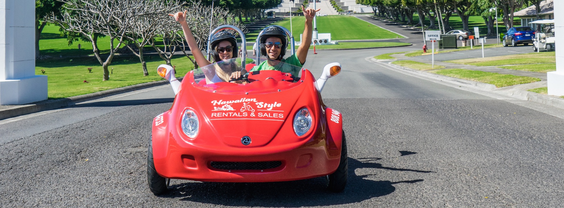 Two-person three-wheeled moped