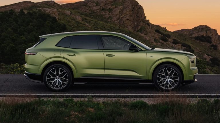 Bentley Torcal parked against a dramatic rocky landscape at sunset
