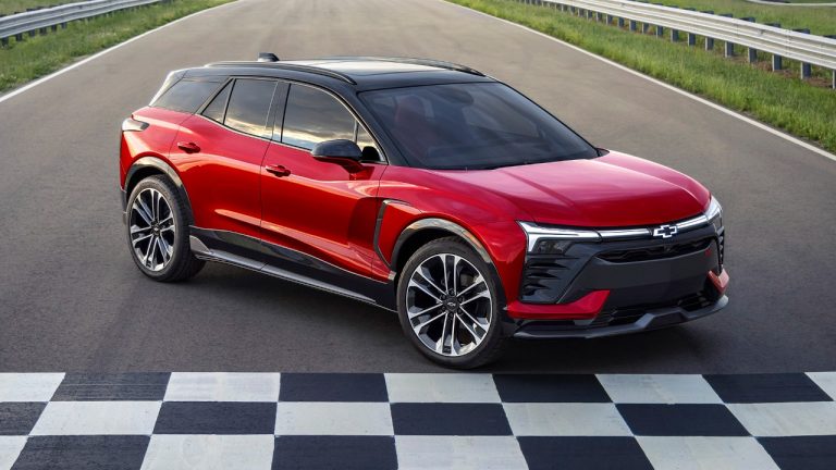 Chevrolet Blazer SS showcased in red with a bold, sporty appearance