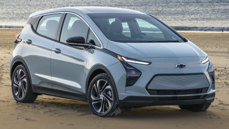 Chevrolet Bolt EV showcasing its compact design and practical electric driving capability