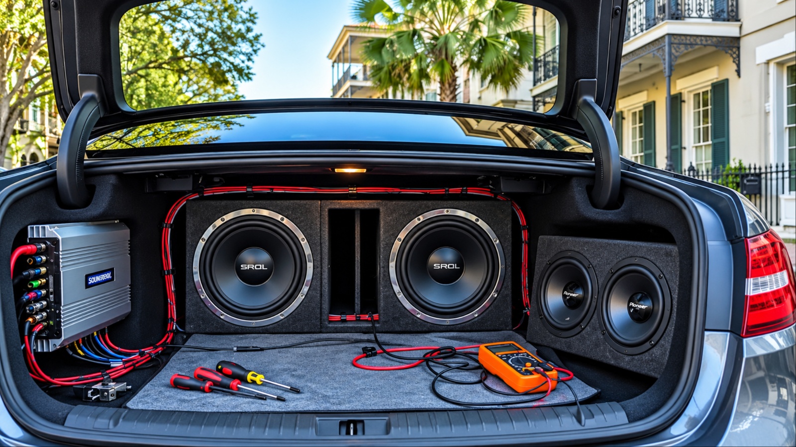 Custom car audio installation