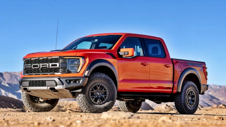 Ford F-150 Raptor parked on rugged desert terrain