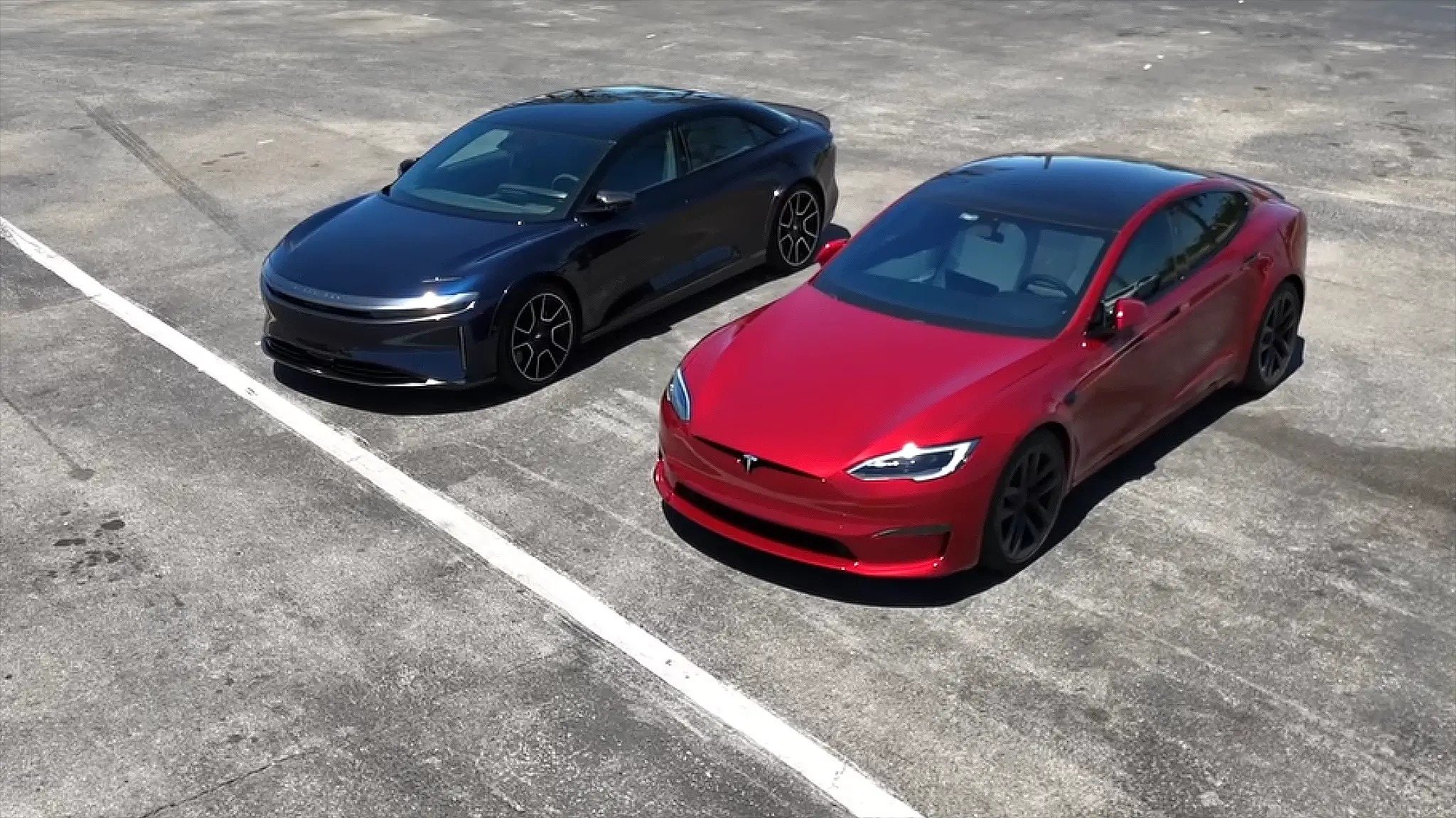 Lucid Air Sapphire and Tesla Model S Plaid