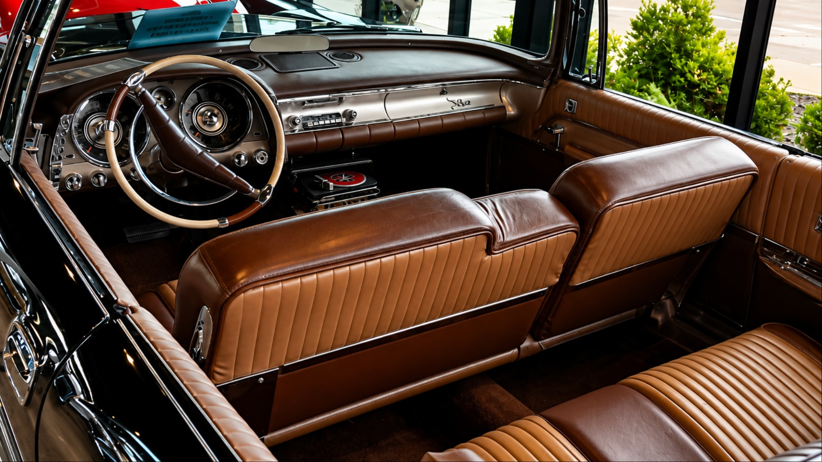 Luxurious interior of a 1957 Chrysler Imperial