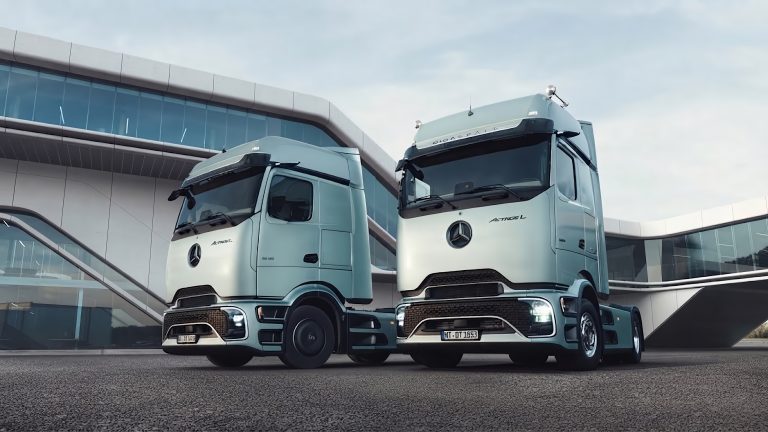 Mercedes-Benz electric trucks showcase modern zero-emission heavy-duty transport technology