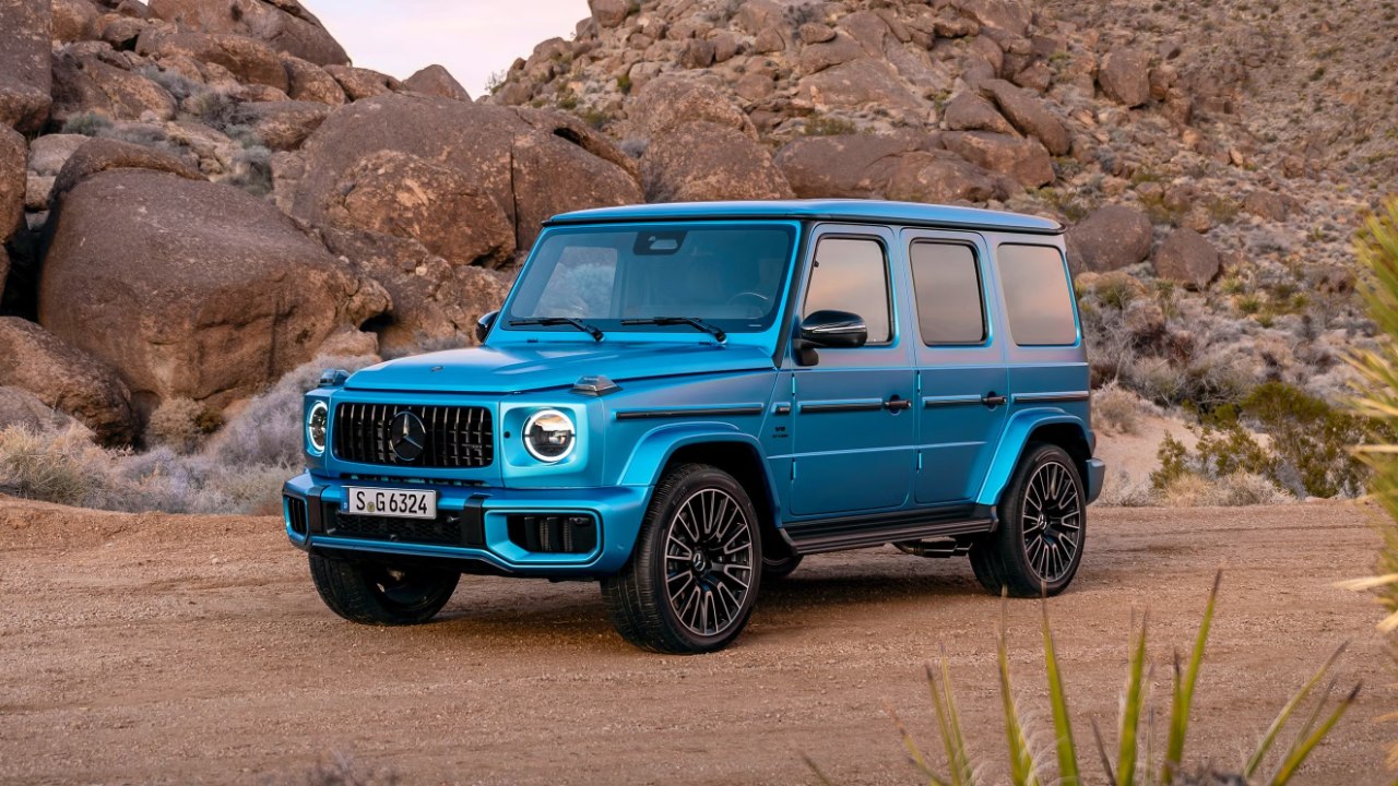 Mercedes-Benz G-Class SUV on a rocky desert trail