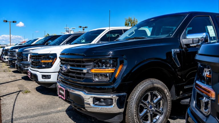 New Pickup Trucks Awaiting Sale
