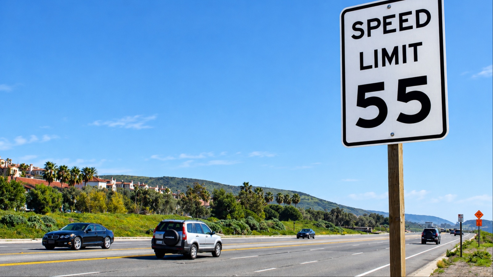 Posted speed limit of 55 miles per hour