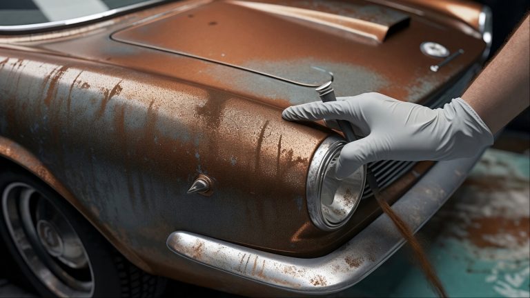 Rust and surface damage of a vintage car