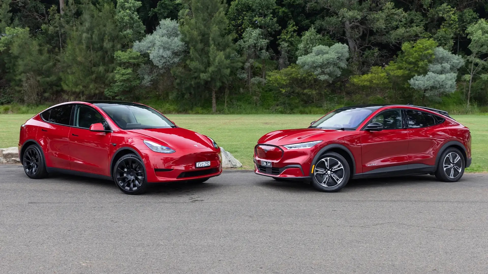 Tesla Model Y and Ford Mustang Mach-E