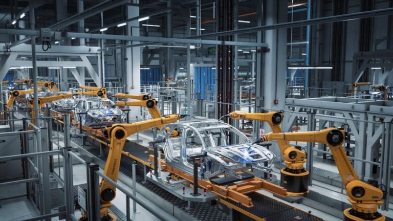 Toyota factory automation using robotic systems to streamline vehicle production