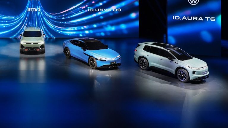 Volkswagen showcases three electric models at a futuristic launch event