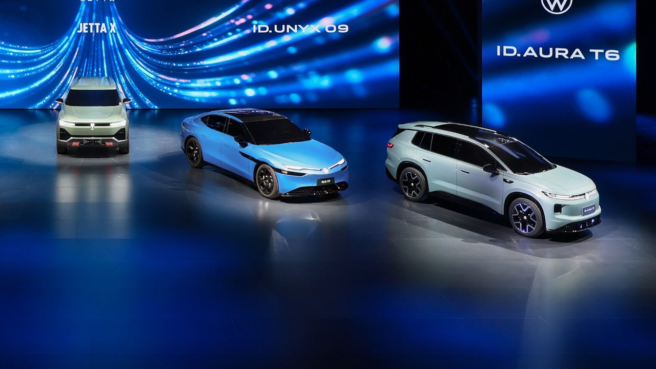 Volkswagen showcases three electric models at a futuristic launch event