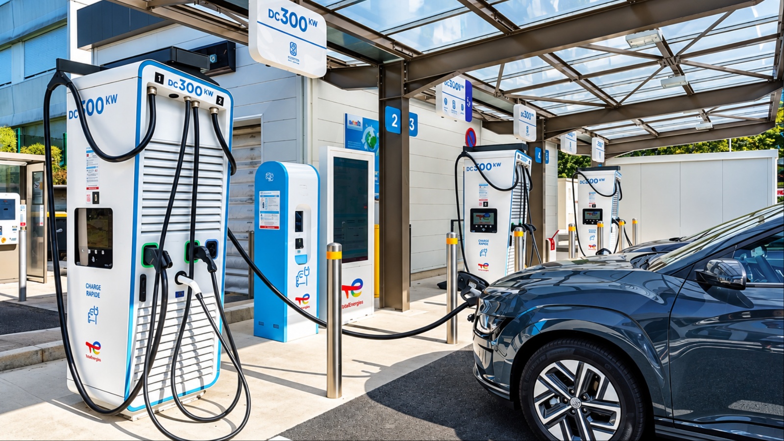EV charging at 300-kW fast charger