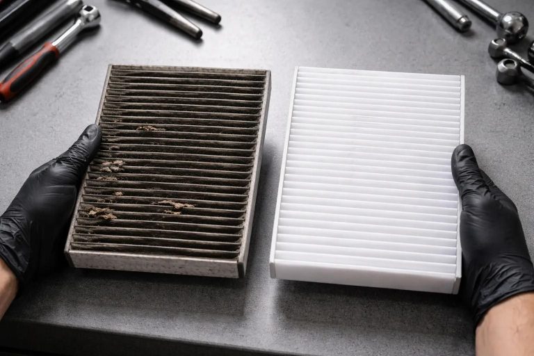 Dirty versus clean cabin air filter