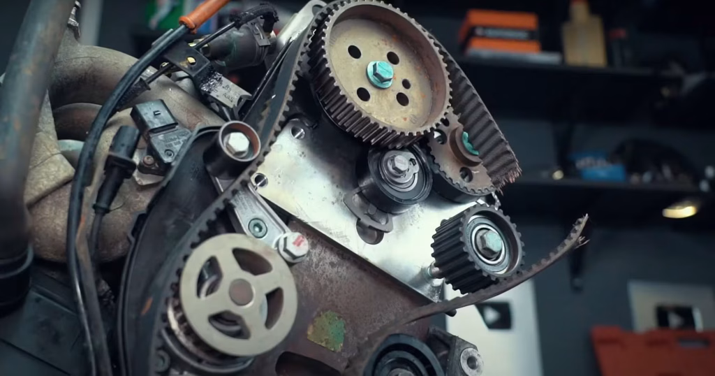 A Damaged Timing Belt or Timing Chain