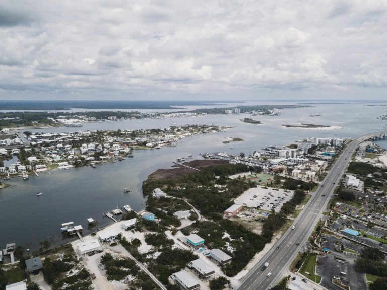 Aerial shot of Alabama is shown in the image