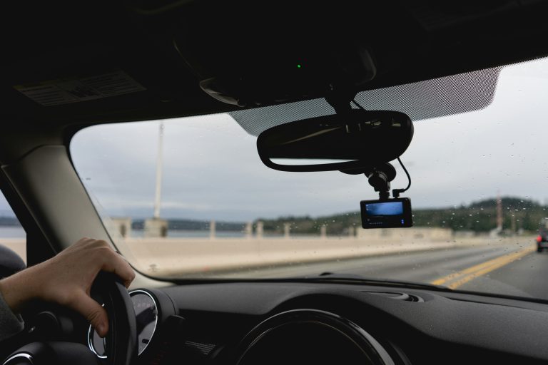 A car's windscreen is shown from the inside