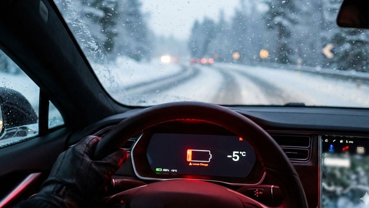EV battery draining in cold