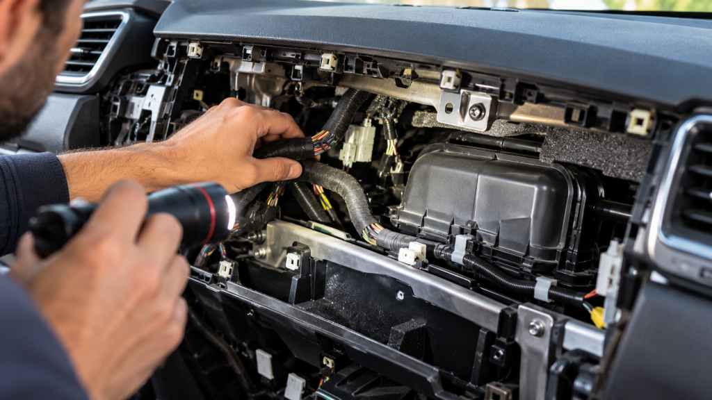 Look for Wiring, Ducts, or Components Moving Behind the Dashboard