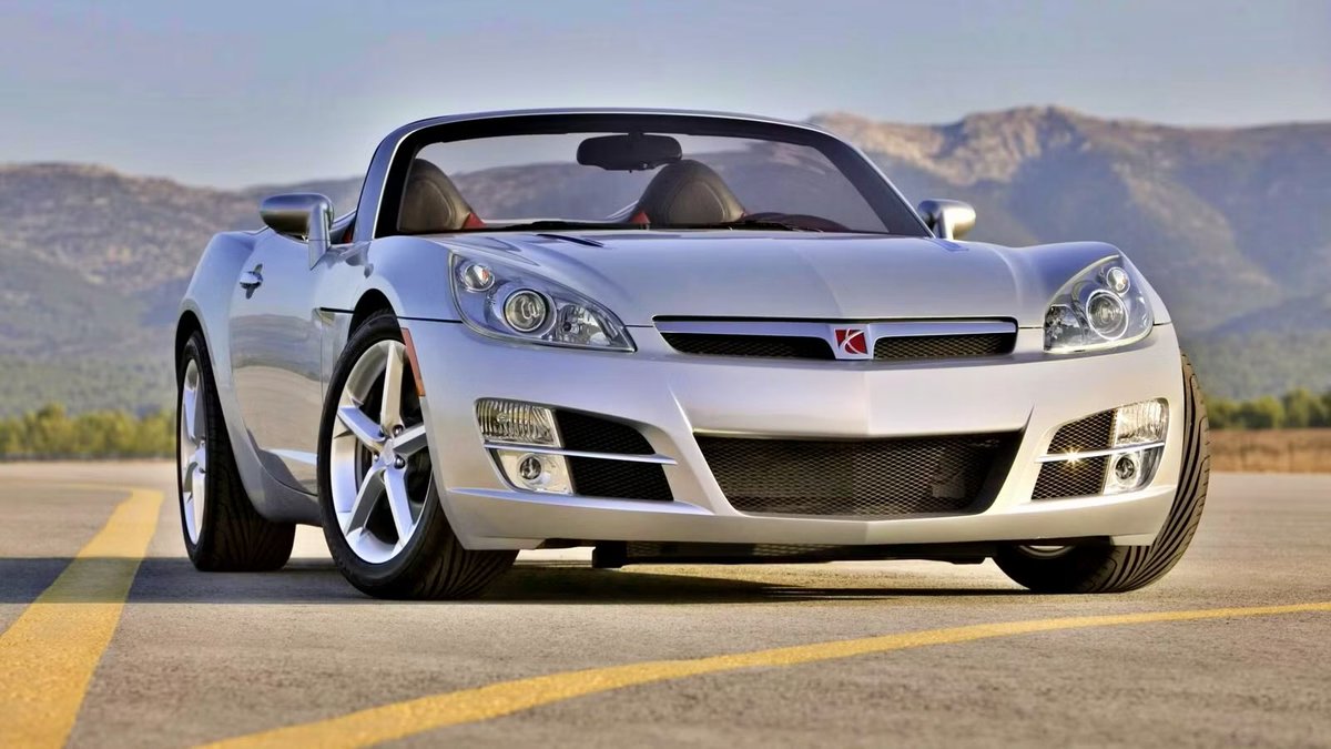 Saturn Sky sports car concept parked on a scenic mountain road