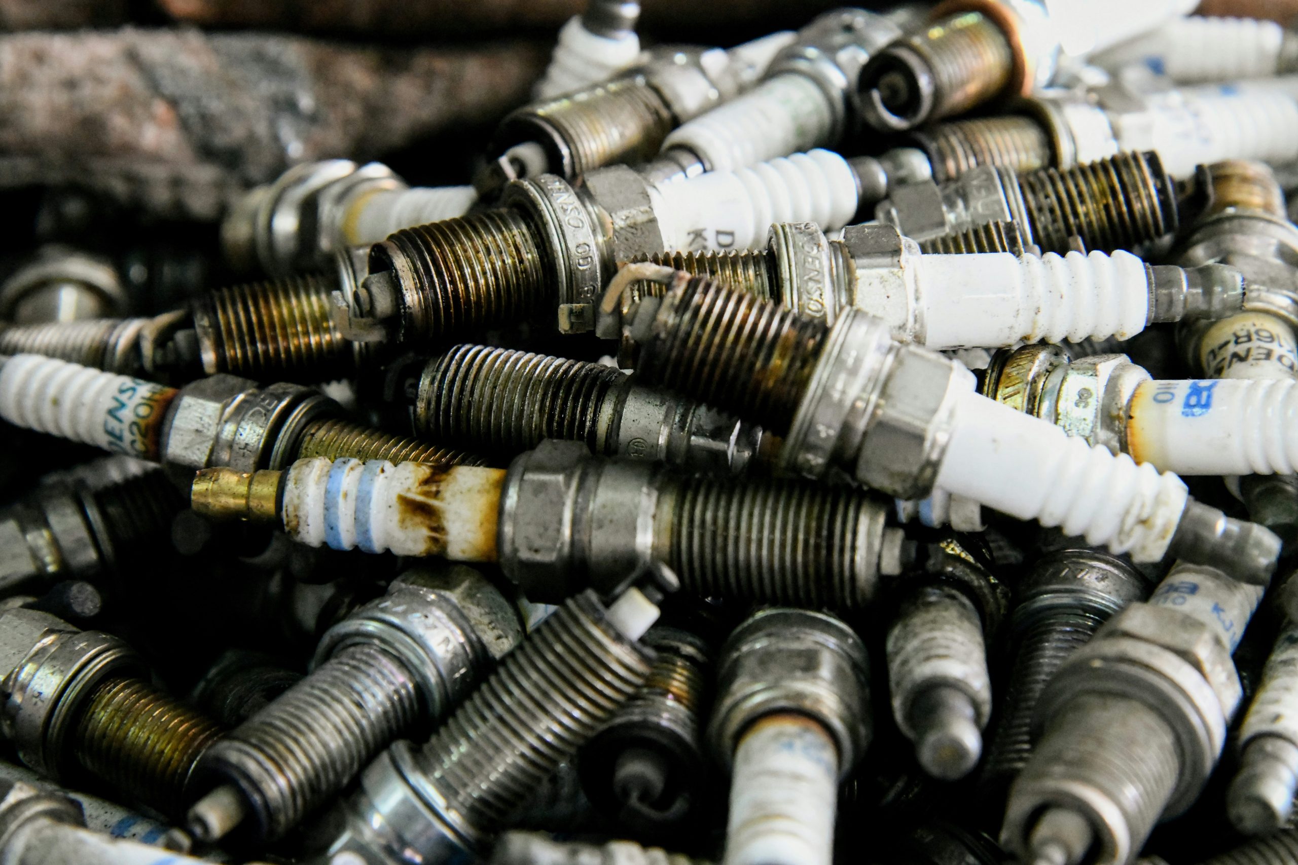 A many spark plugs are shown in the image