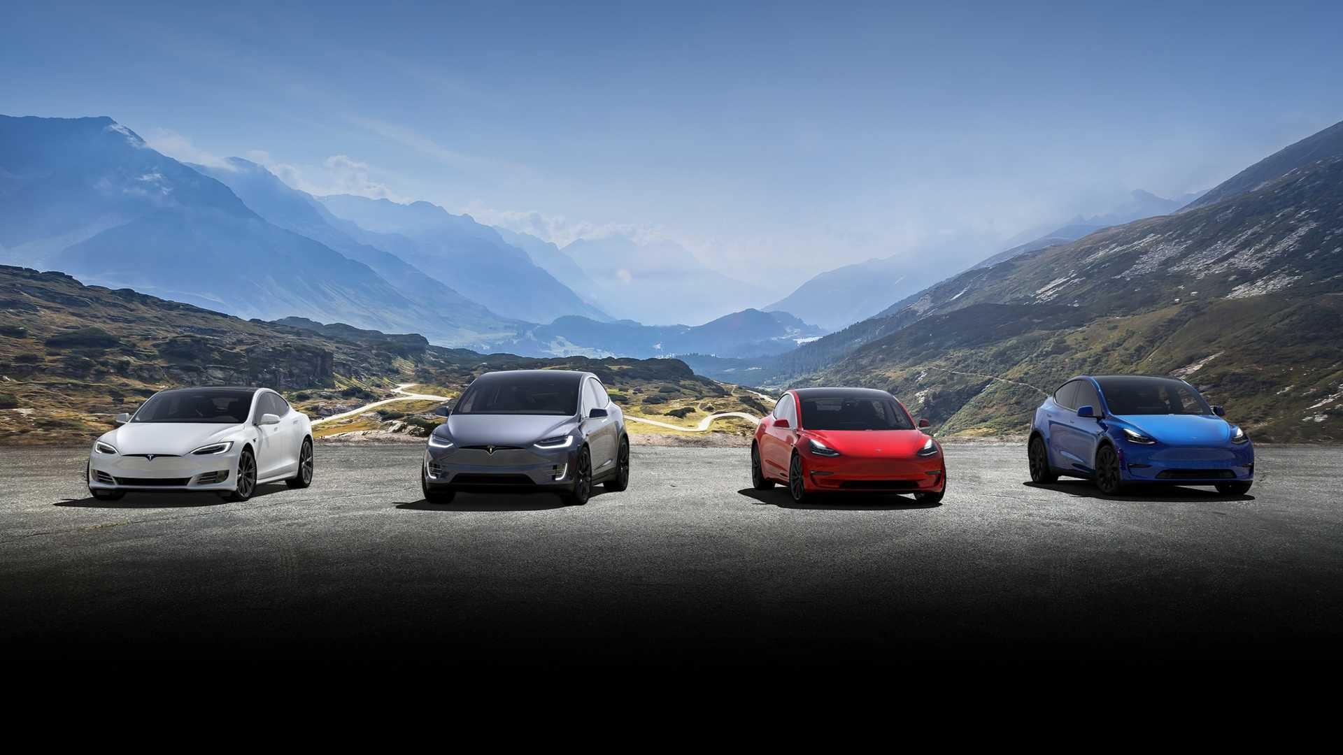 Tesla Model S, Model 3, Model X and Model Y