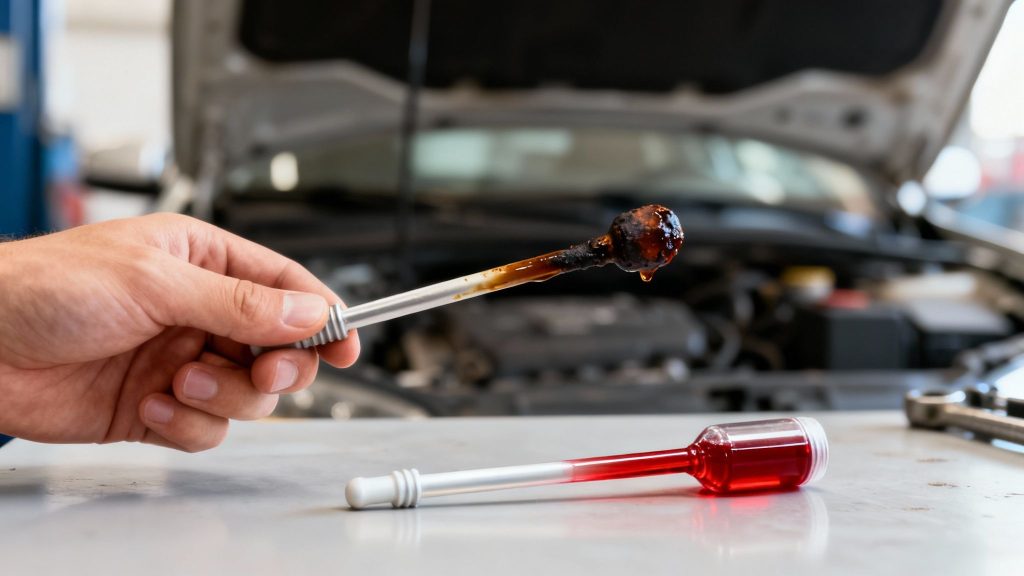 Transmission Fluid Looks Dark, Dirty or Contaminated