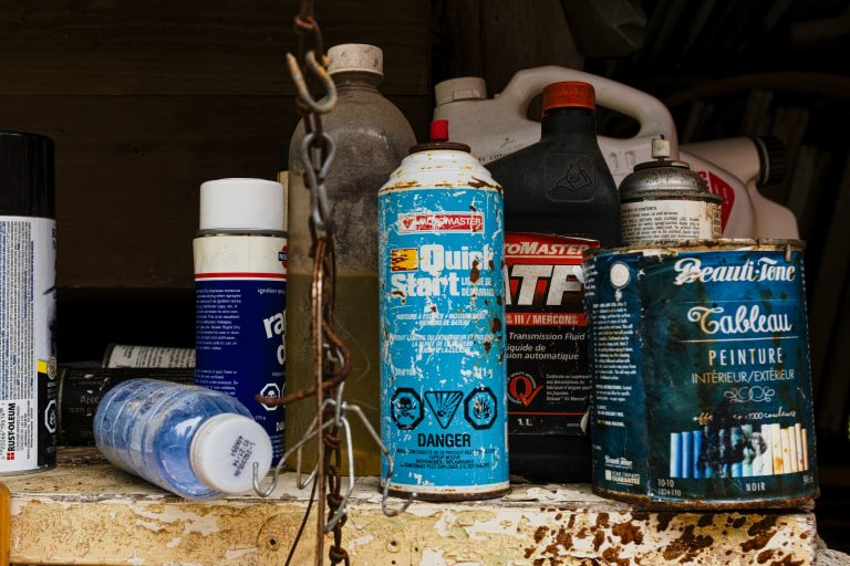 Many flluid bottles are kept in the image